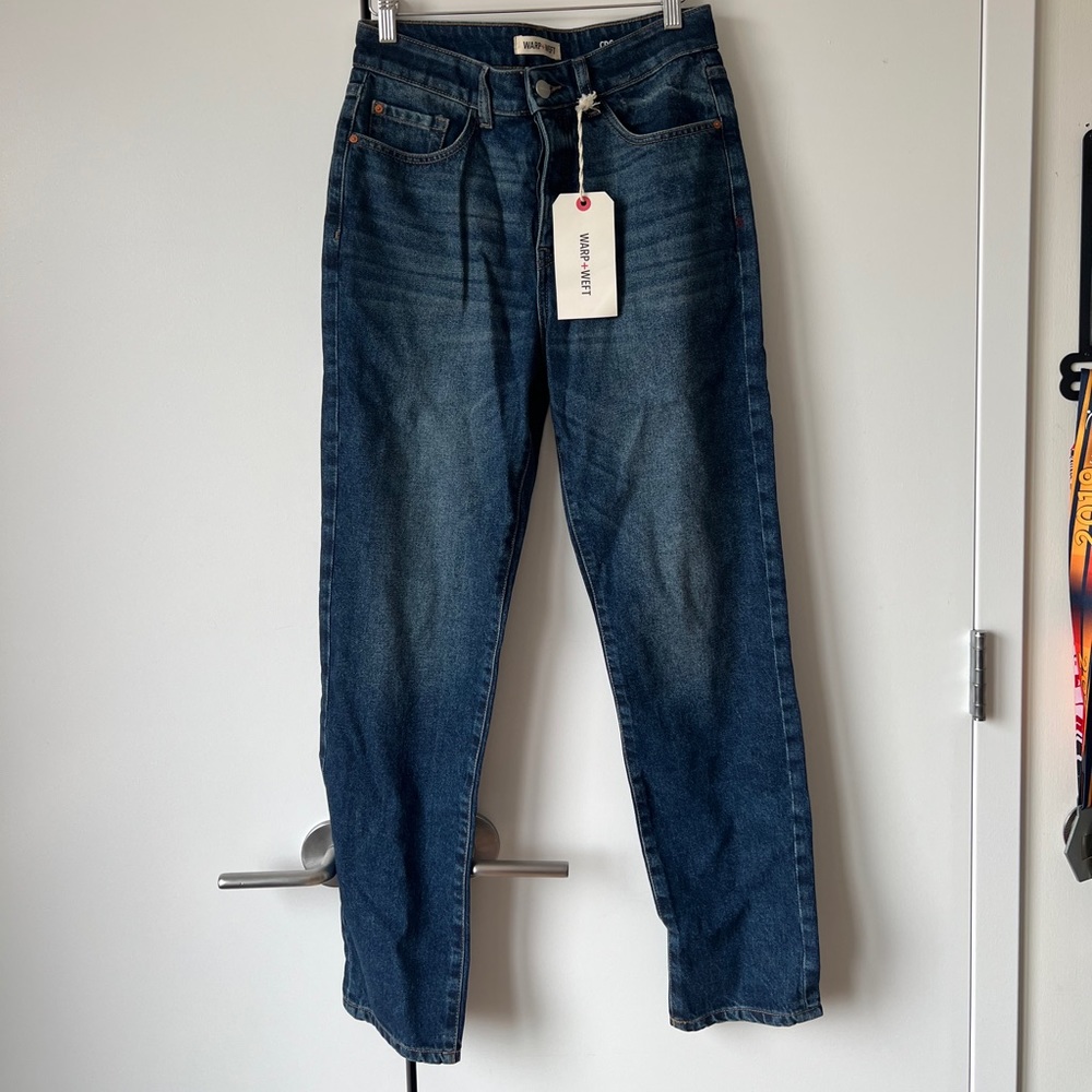 Warp + Weft high rise straight denim